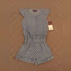 Charming Blue Star Print Kids Romper